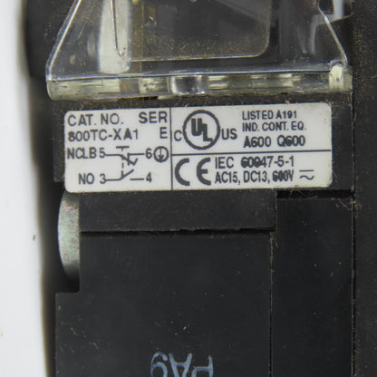 Allen Bradley 800TC-FXQH2RA1 Push/Pull Illuminated Emergency Stop Button 12-130V