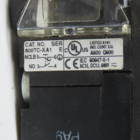 Allen Bradley 800TC-FXQH2RA1 Push/Pull Illuminated Emergency Stop Button 12-130V