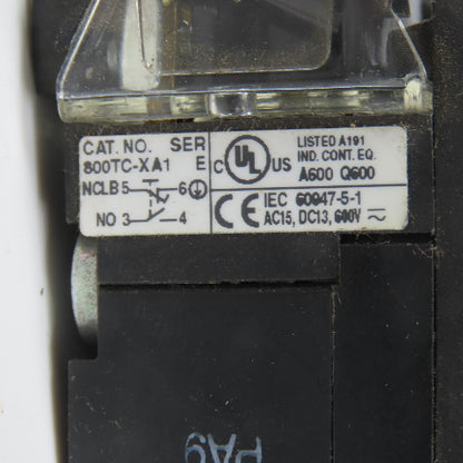 Allen Bradley 800TC-FXQH2RA1 Push/Pull Illuminated Emergency Stop Button 12-130V
