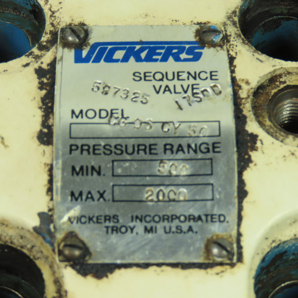 Vickers CG06CY50 Sequence Valve Pressure Range 500-2000 Max