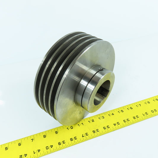4-Groove A-38° V Belt Pulley Sheave 7.25" OD 2-5/32" Keyed Bore 2-3/8" Wide