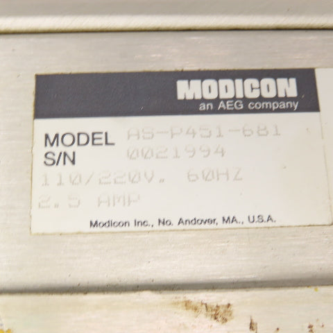 Modicon AS-P451-681 200 Series 115/230V Input +5.1V +12V Remote I/O Processor