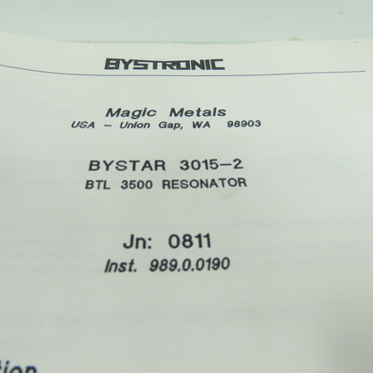 Bystronic Bystar 3015 Laser Operators Manual