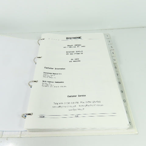 Bystronic Bystar 3015 Laser Operators Manual