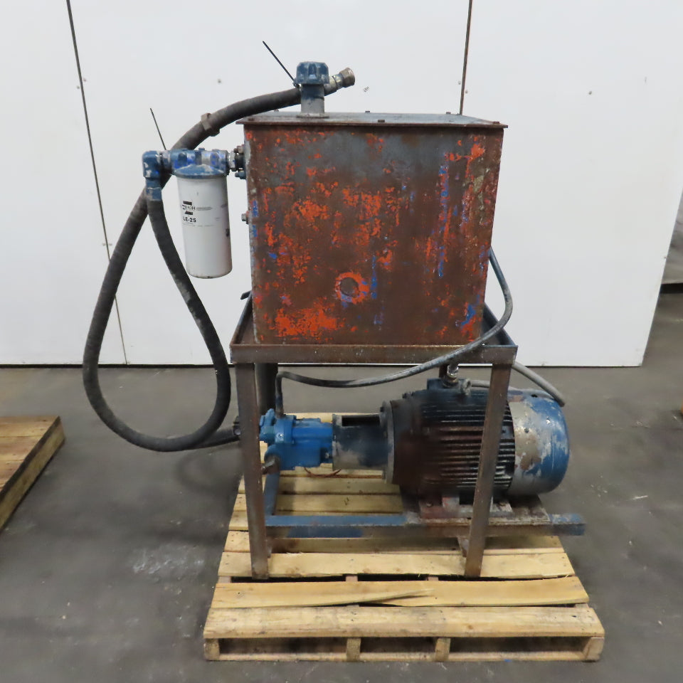 15HP 45 Gallon Hydraulic Power Unit 230/460V W/ Vickers PVQ45 B2R SS1S 10