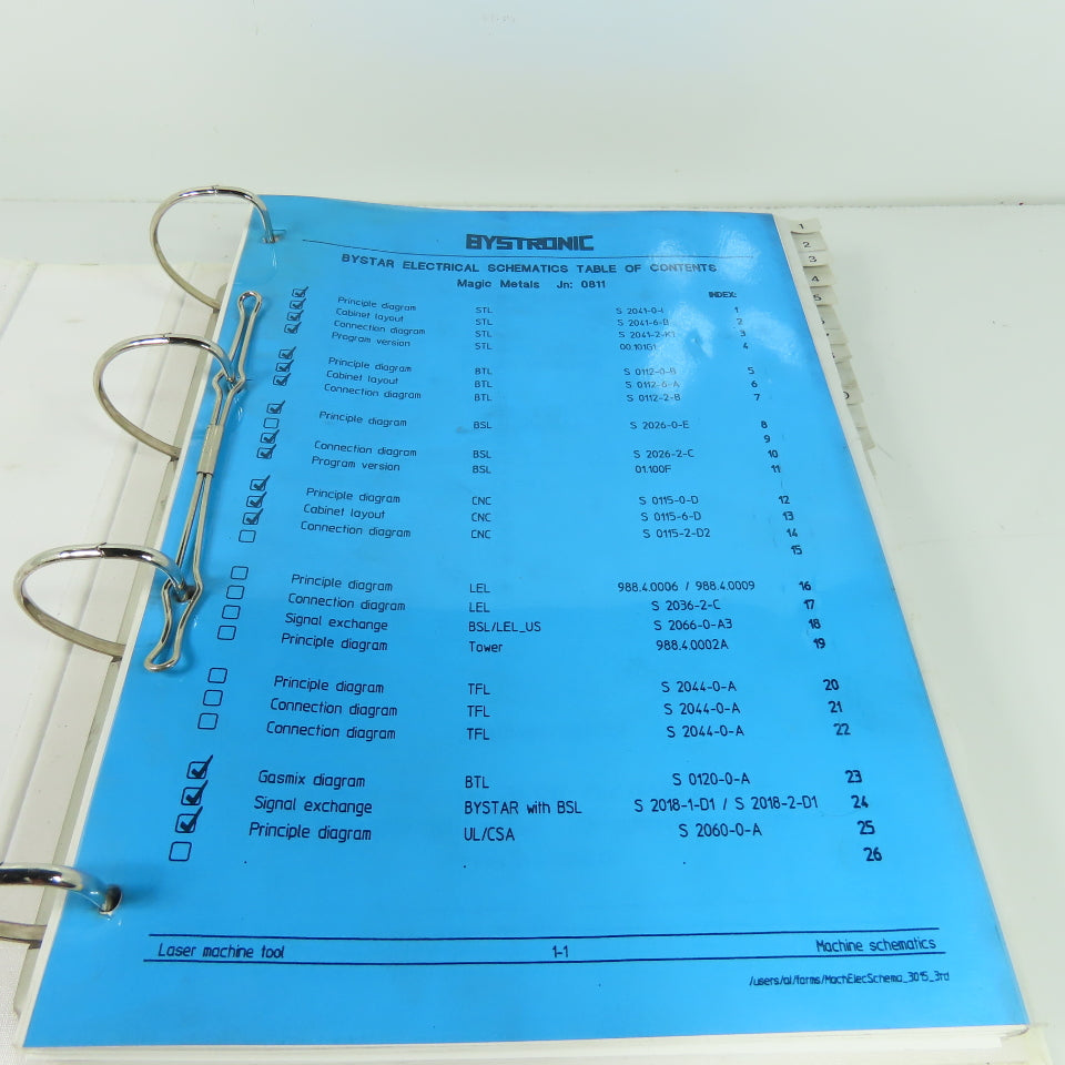 Bystronic Bystar 3015 Laser Electrical Schematics