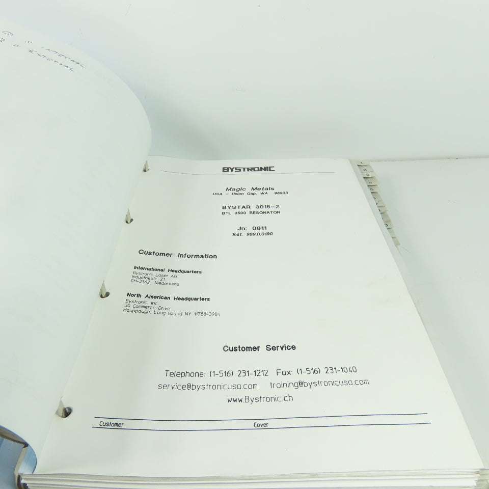 Bystronic Bystar 3015 Laser Electrical Schematics