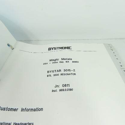 Bystronic Bystar 3015 Laser Machine Diagrams