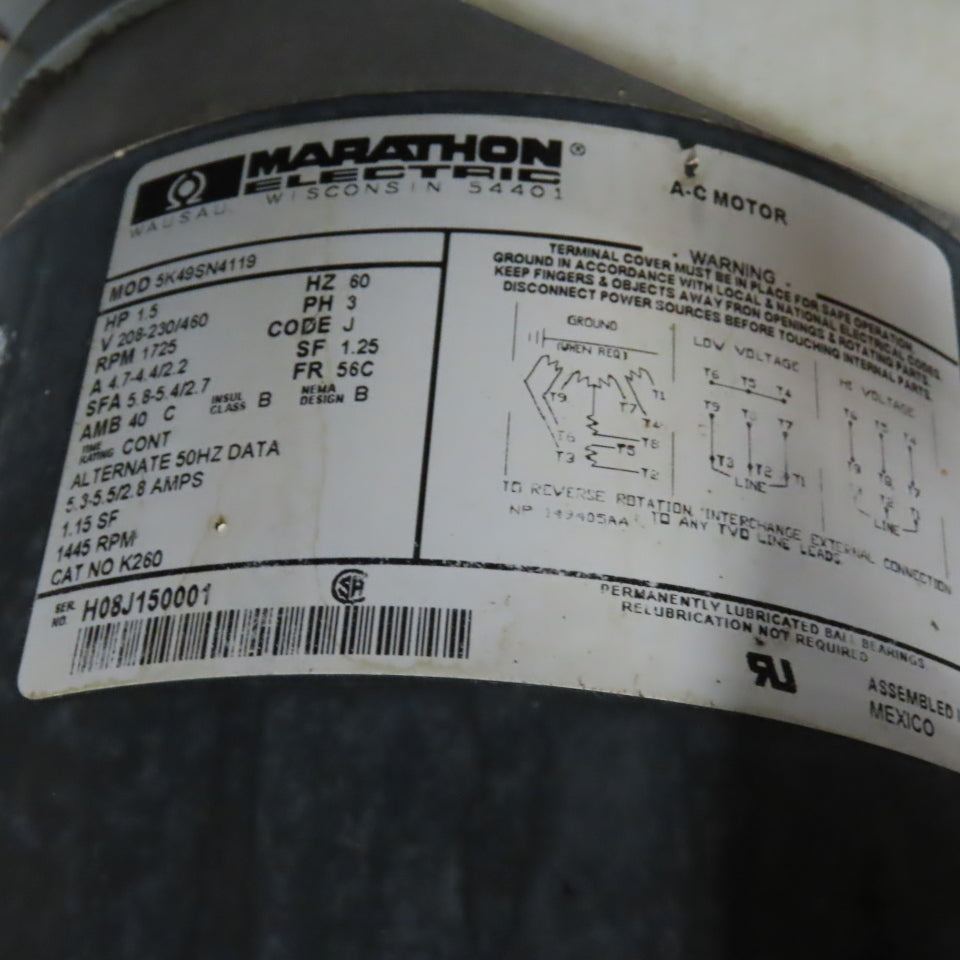 Parker H1X9631/10 10 Gallon 1.5HP Hydraulic Power Unit 230/460V 0.6/0.9GPM
