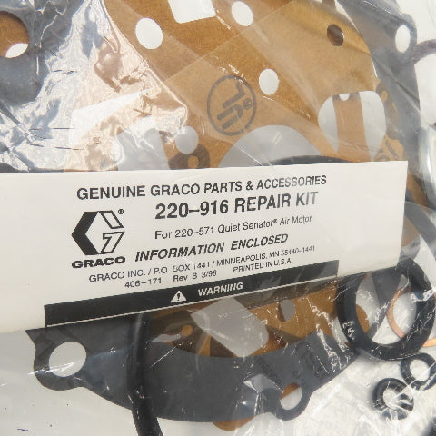 Graco 220916/48 Air Motor 500 Seal Kit 220-571 Quiet Senator