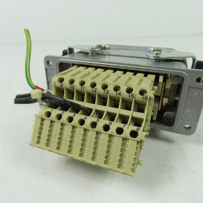 Contact H-BE 16 SS 16-Pin Male/Female Set Rectangular Connector 400V Lot Of 2