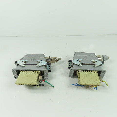 Contact H-BE 16 SS 16-Pin Male/Female Set Rectangular Connector 400V Lot Of 2