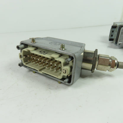 Contact H-BE 16 SS 16-Pin Male/Female Set Rectangular Connector 400V Lot Of 2