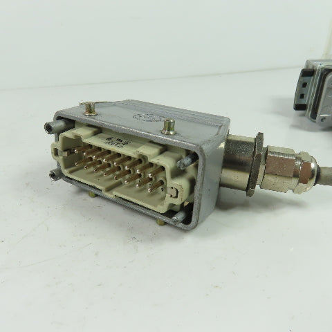 Contact H-BE 16 SS 16-Pin Male/Female Set Rectangular Connector 400V Lot Of 2