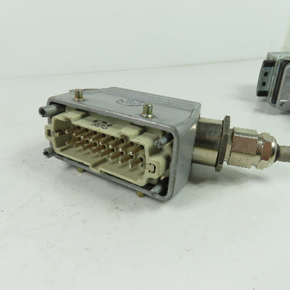 Contact H-BE 16 SS 16-Pin Male/Female Set Rectangular Connector 400V Lot Of 2