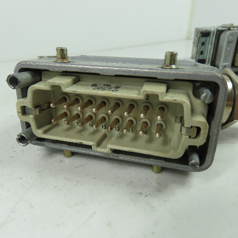 Contact H-BE 16 SS 16-Pin Male/Female Set Rectangular Connector 400V Lot Of 2