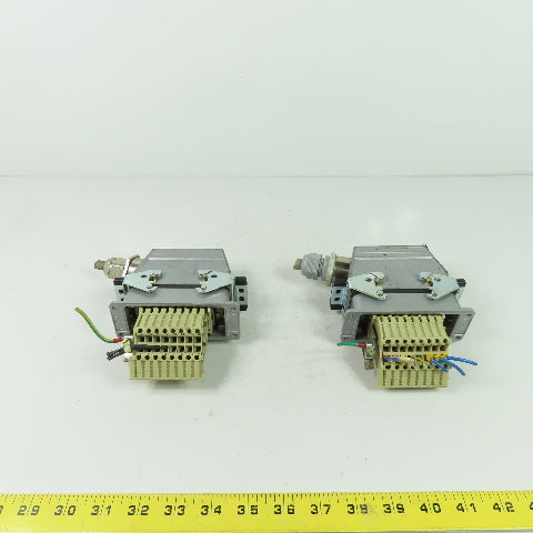 Contact H-BE 16 SS 16-Pin Male/Female Set Rectangular Connector 400V Lot Of 2