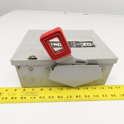 General Electric THN3361 30A 600VAC 250VDC 3 Pole Safety Disconnect Switch