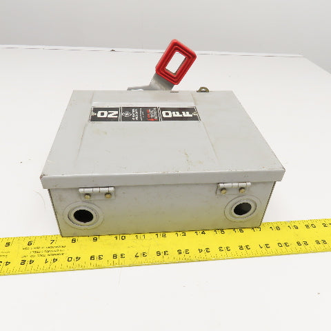 General Electric THN3361 30A 600VAC 250VDC 3 Pole Safety Disconnect Switch