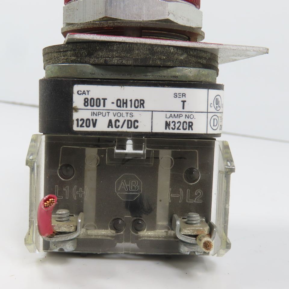 Allen Bradley 800T-QH10R Ser T Red Indicator Pilot Light 30mm 120V AC/DC