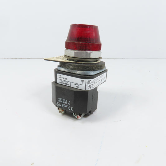 Allen Bradley 800T-P16R Ser T Red Indicator Pilot Light 30mm 120V