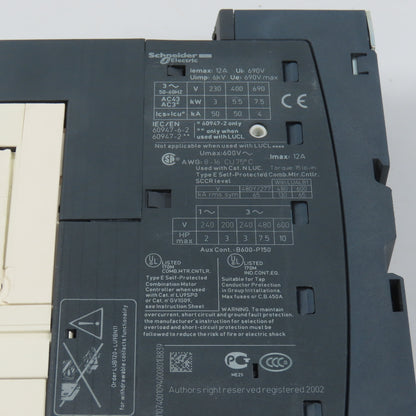 Schneider LUCB12FU Advanced Control Unit 3-12A W/ LUB12 Power Base