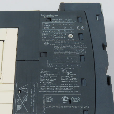 Schneider LUCB12FU Advanced Control Unit 3-12A W/ LUB12 Power Base