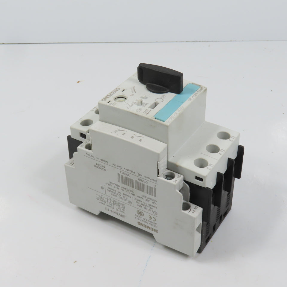 Siemens 3RV1021-1HA10 Sirius Circuit Breaker / Motor Protector 5.5-8 Amp