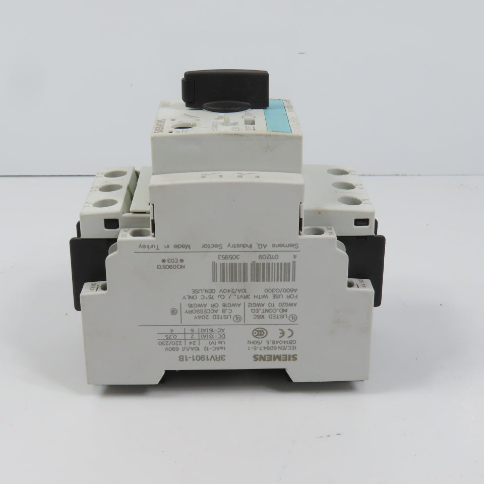 Siemens 3RV1021-1HA10 Sirius Circuit Breaker / Motor Protector 5.5-8 Amp