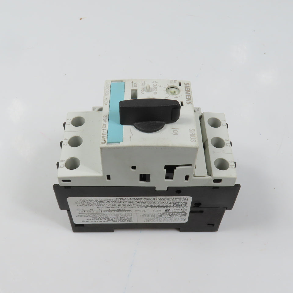 Siemens 3RV1021-1HA10 Sirius Circuit Breaker / Motor Protector 5.5-8 Amp