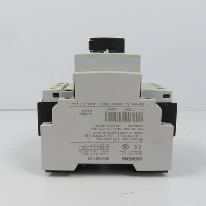Siemens 3RV1021-1GA10 Sirius Circuit Breaker / Motor Protector 4.5-6.3 Amp W/Aux