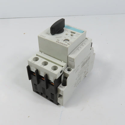 Siemens 3RV1021-1GA10 Sirius Circuit Breaker / Motor Protector 4.5-6.3 Amp W/Aux