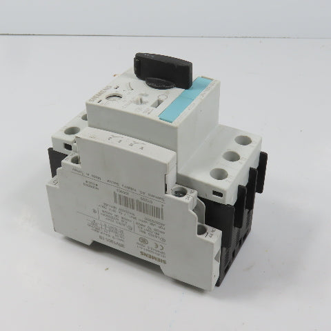 Siemens 3RV1021-1BA10 Sirius Circuit Breaker / Motor Protector 1.4-2 Amp W/Aux