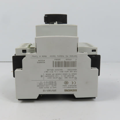 Siemens 3RV1021-1EA10 Sirius Circuit Breaker / Motor Protector 2.8-4 Amp W/ Aux