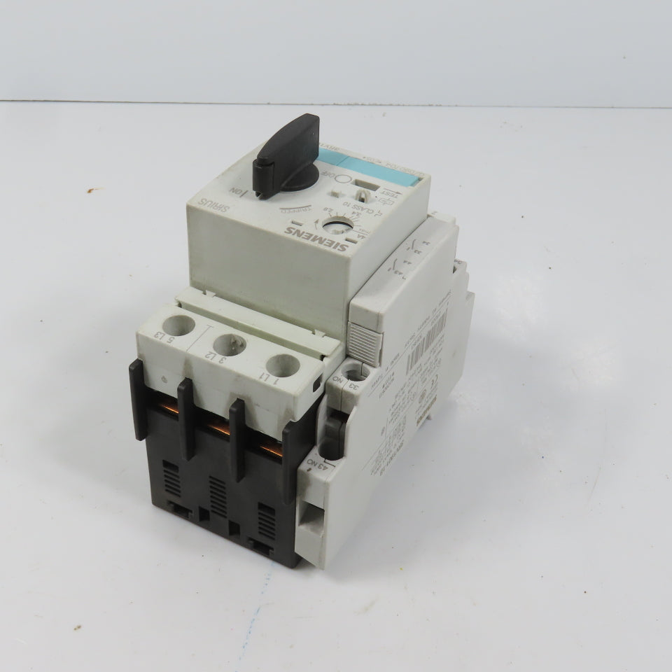 Siemens 3RV1021-1EA10 Sirius Circuit Breaker / Motor Protector 2.8-4 Amp W/ Aux
