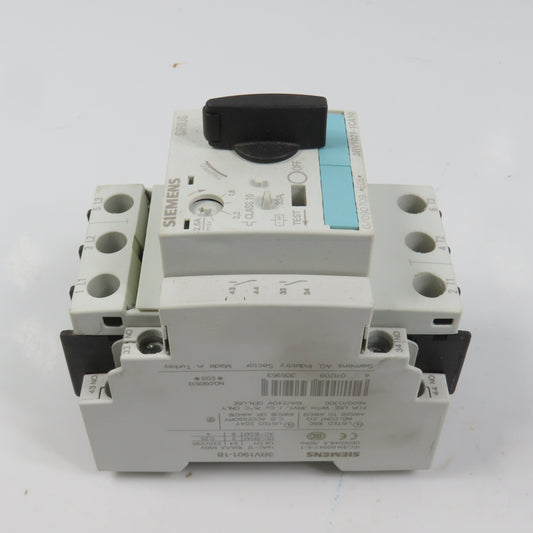 Siemens 3RV1021-1CA10 Sirius Circuit Breaker / Motor Protector 1.8-2.5 Amp W/Aux