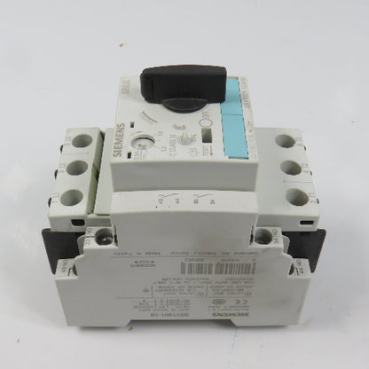 Siemens 3RV1021-1CA10 Sirius Circuit Breaker / Motor Protector 1.8-2.5 Amp W/Aux