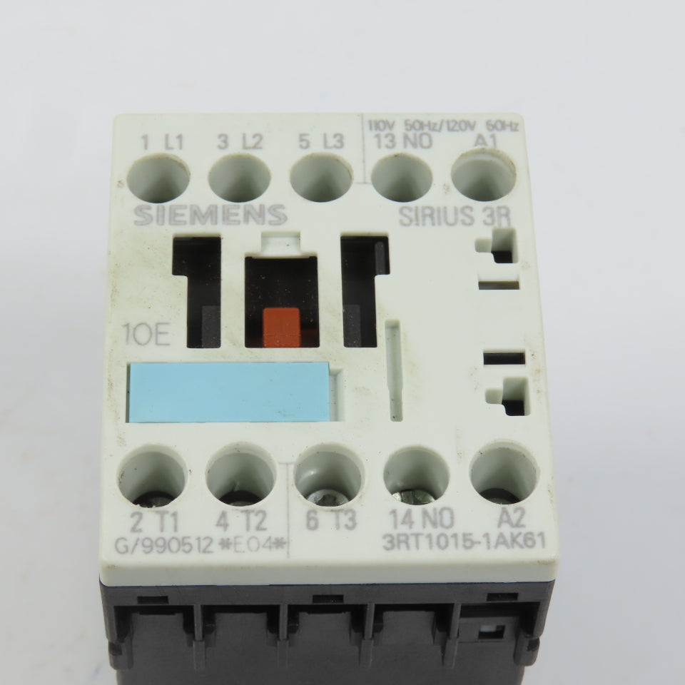 Siemens 3RT1015-1AK61 Sirius 3R Power Contactor 3HP 6A 120V Coil