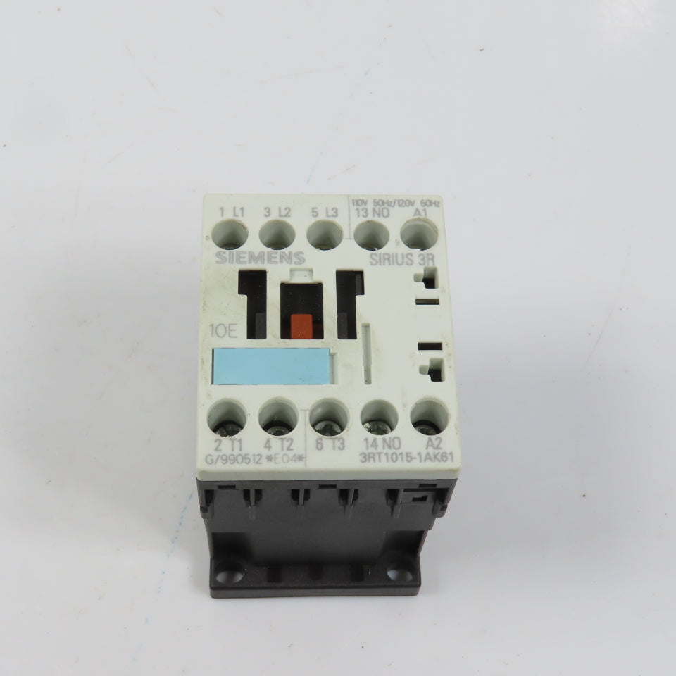 Siemens 3RT1015-1AK61 Sirius 3R Power Contactor 3HP 6A 120V Coil