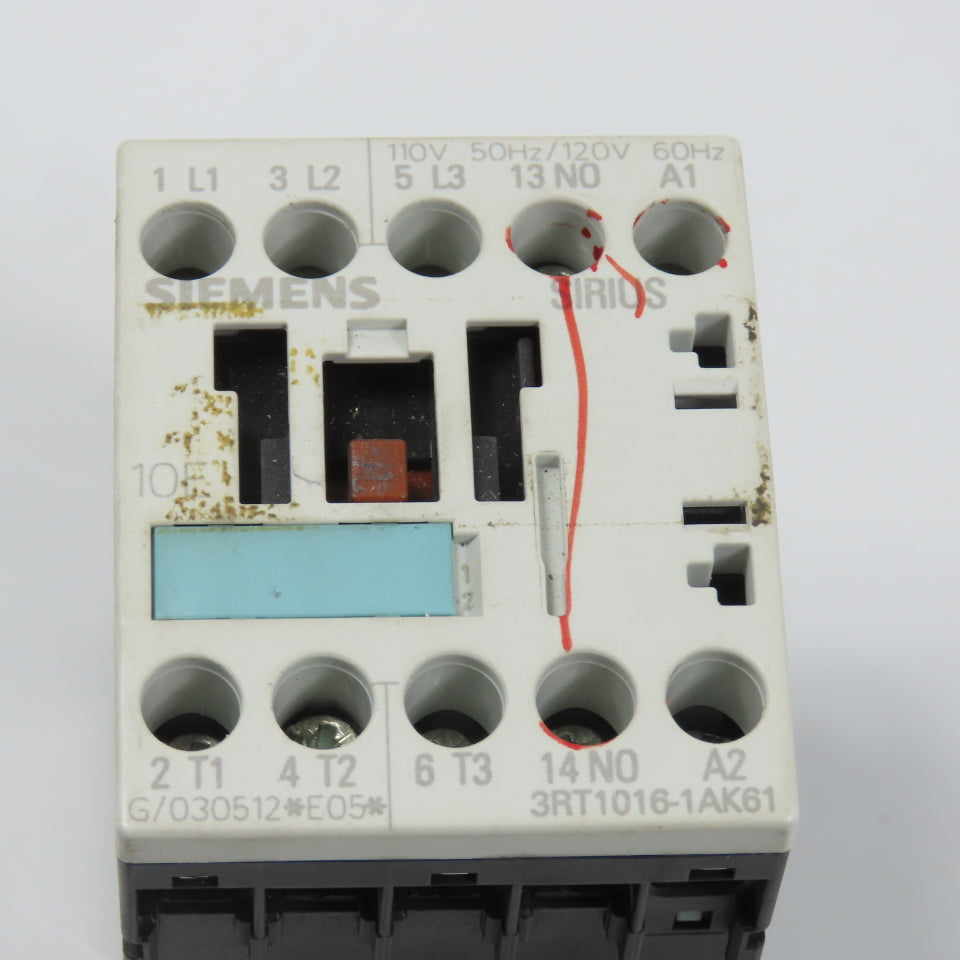 Siemens 3RT1016-1AK61 Sirius Power Contactor 7-1/2HP 6A 120V Coil