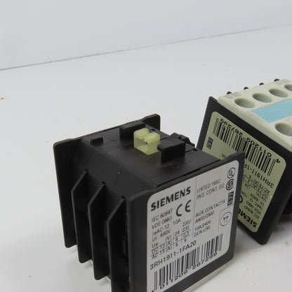 Siemens 3RH1911-1FA20 Auxiliary Contact Block Lot Of 4
