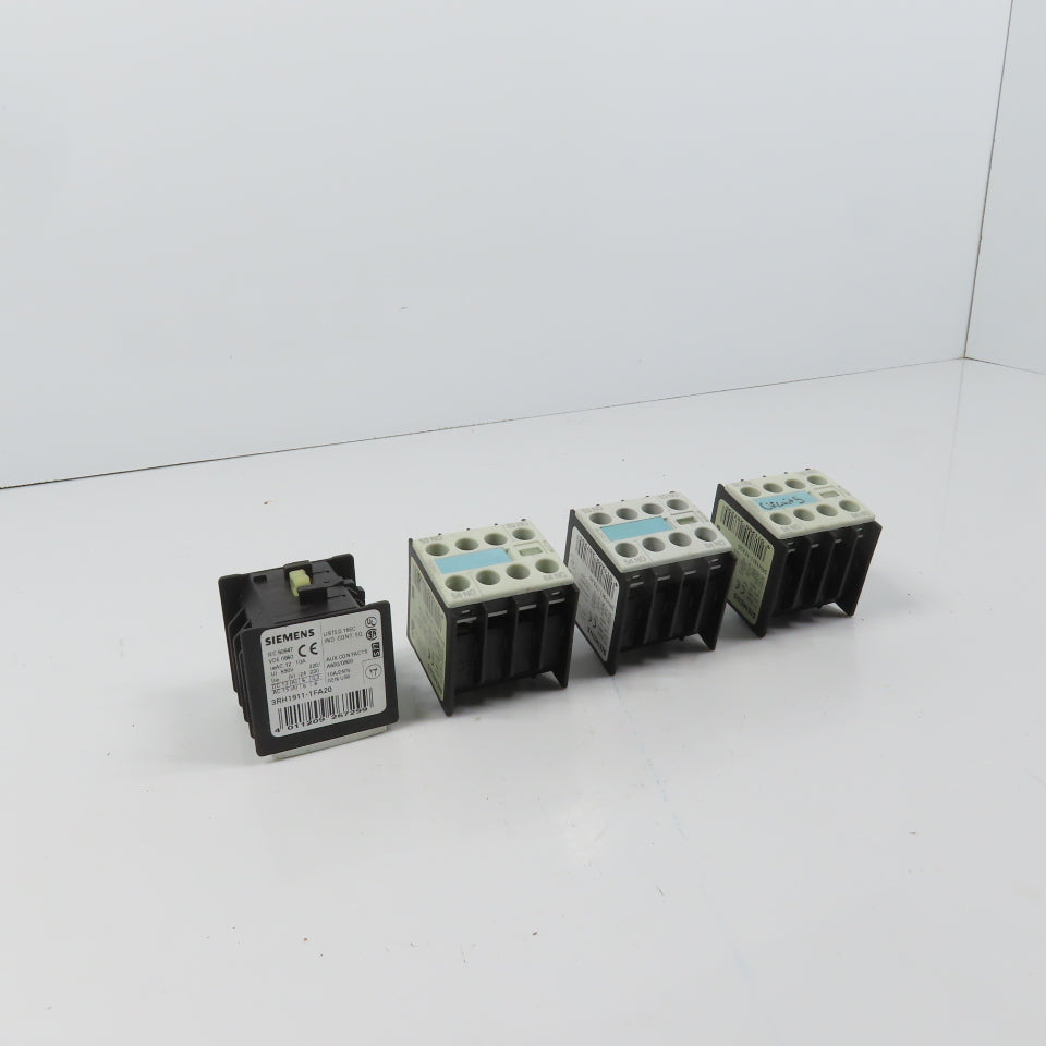 Siemens 3RH1911-1FA20 Auxiliary Contact Block Lot Of 4