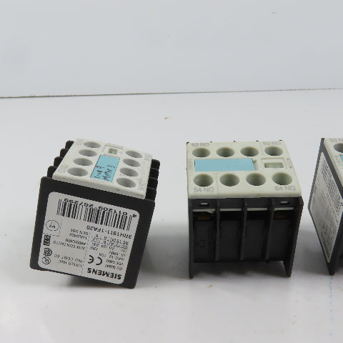 Siemens 3RH1911-1FA20 Auxiliary Contact Block Lot Of 4