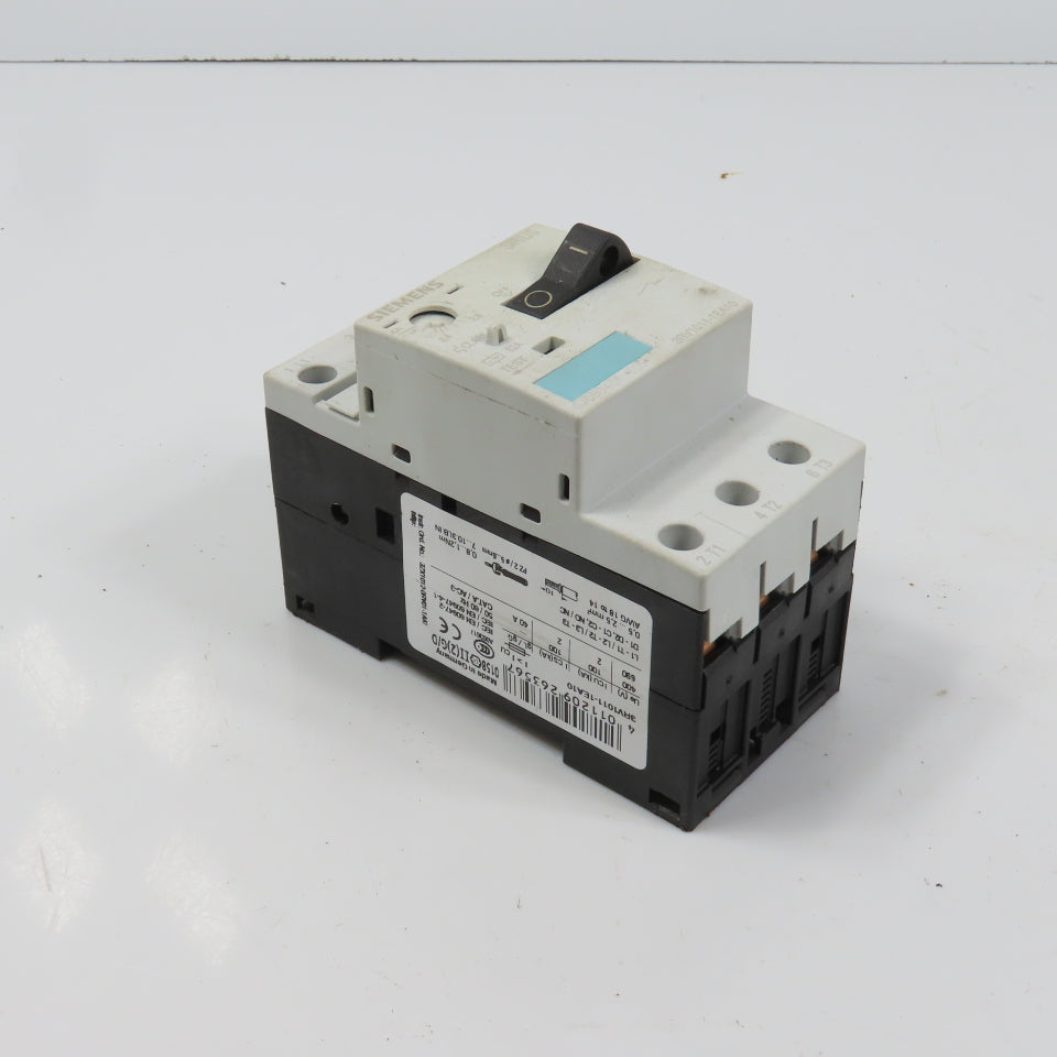 Siemens 3RV1011-1EA10 Sirius 3R 2.8-4A Motor Protector Circuit Breaker 3HP