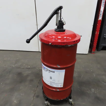 Mobil XHP 221 40LB Lithium Complex Grease W/ Lincoln 81384 Hand Pump & Dolly