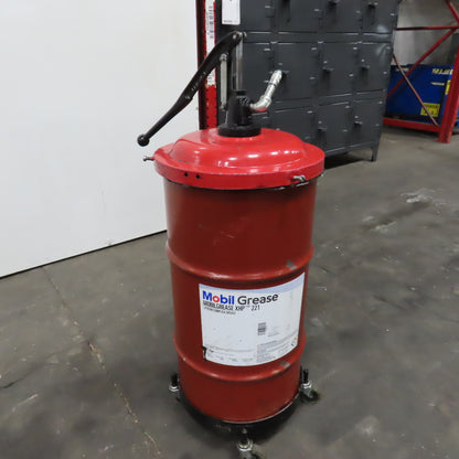 Mobil XHP 221 40LB Lithium Complex Grease W/ Lincoln 81384 Hand Pump & Dolly
