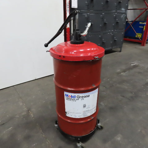 Mobil XHP 221 40LB Lithium Complex Grease W/ Lincoln 81384 Hand Pump & Dolly
