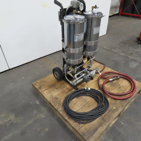 USPI 87D Dual Canister Portable Oil Filtration System 1HP 115/230V 1PH W/ Lines