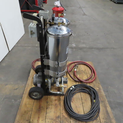 USPI 87D Dual Canister Portable Oil Filtration System 1HP 115/230V 1PH W/ Lines
