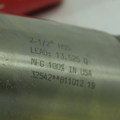 Quinco 32542 6 Flute Spiral End Mill 2-1/2" x 2" x 6" x 9-5/8" OAL Lead 13.525